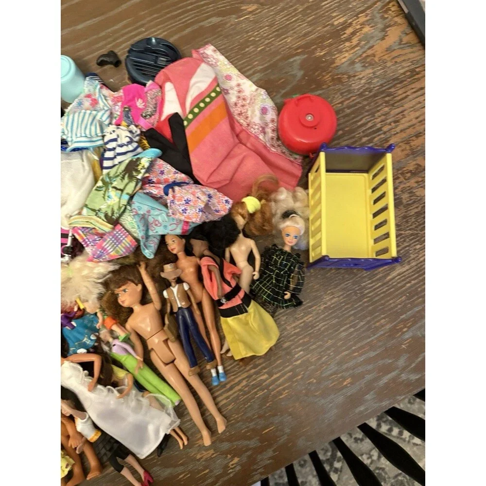 Huge Bulk Barbie Doll Lot - 10 Dolls + Clothes, Shoes, Furniture & Accessories